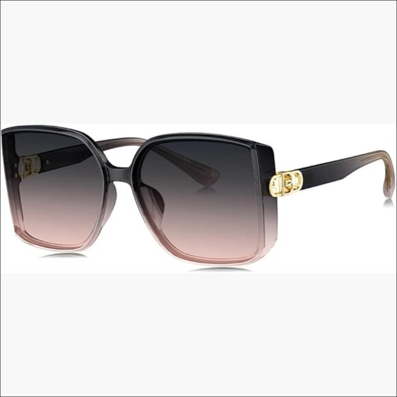 Women Square Oversized Wrap-around Polarized Sunglasses with UV Protection